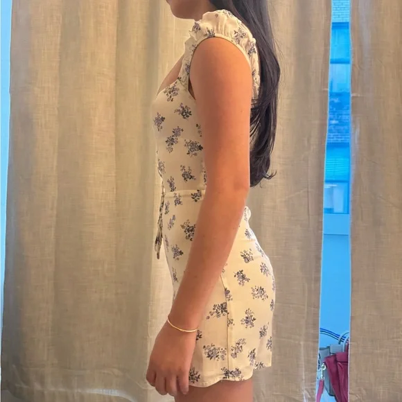 Reformation blue flower printed mini dress - Picture 2 of 3